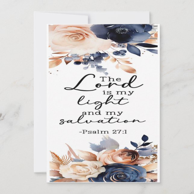 De Remerciements Psaumes 27:1 Carte d'encouragement (Devant)