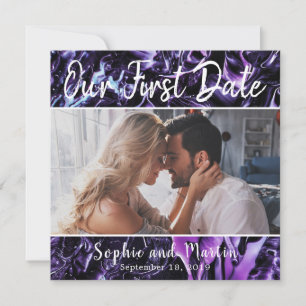 De Remerciements Purple Elegant Notre Carte Photo Couple Première D