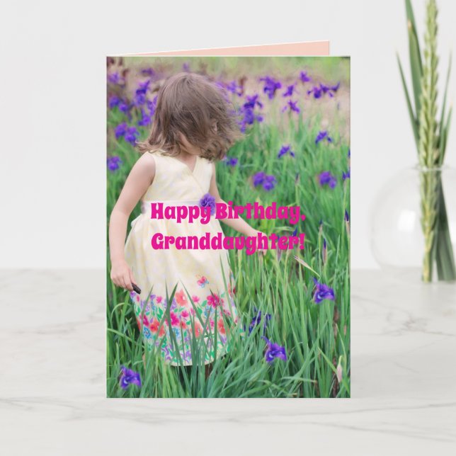 DE REMERCIEMENTS PURPLE FLEURS GRAND-FILLE CARTE D'ANNIVERSAIRE (Devant)