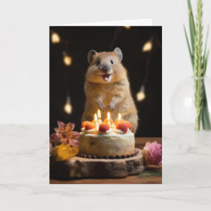 De Remerciements Quokka avec gâteau d'anniversaire - Carte