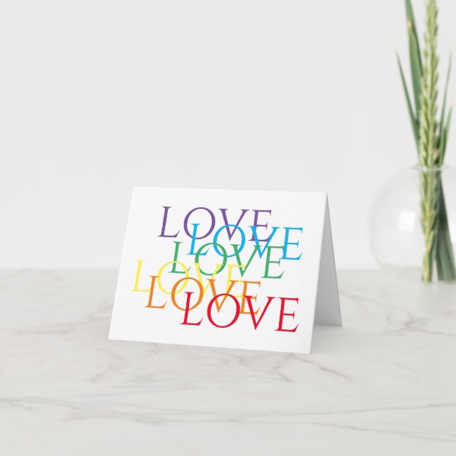 De Remerciements RAINBOW LOVE Blank Carte pour notes (Devant)