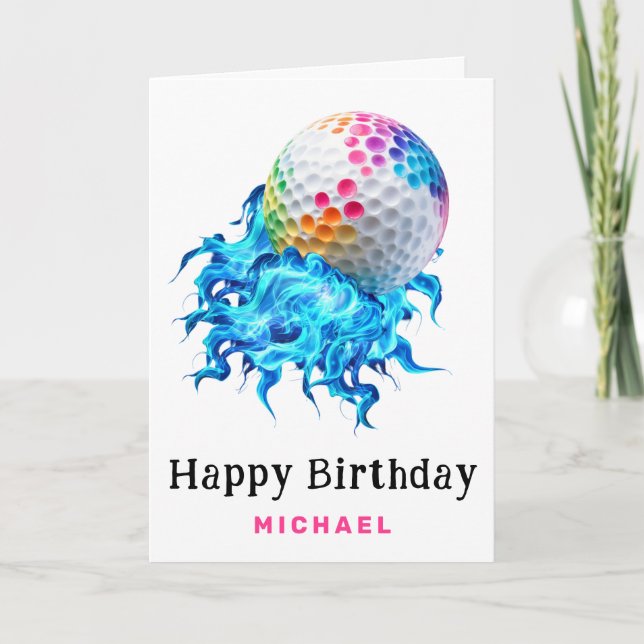 De Remerciements *~* Rainbow Splash Golf Ball AP94 Carte d'annivers (Devant)