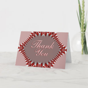 De Remerciements Remerciement Satin+Dentelle Rouge Rose Carte