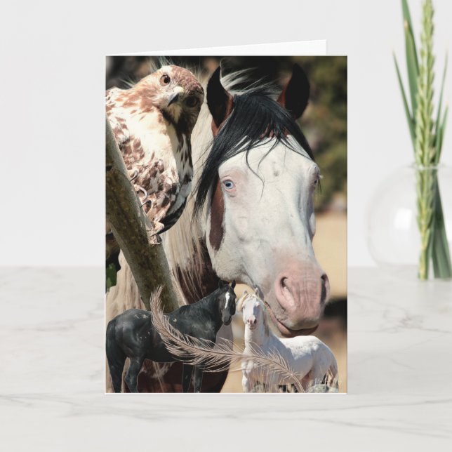 De Remerciements Rêves sauvages et plumes "Mustang Meg" CARTE SAUVA (Devant)