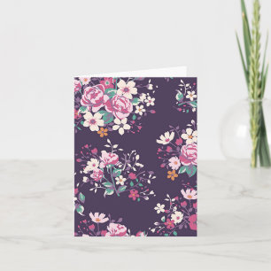 De Remerciements Rose Florale Et Fleur Faisée Violet Carte pour not