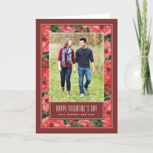 De Remerciements Rose Frame Valentine's Day Carte photo - Maroon