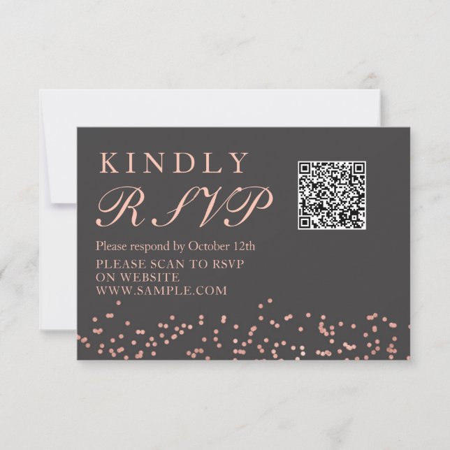 De Remerciements Rose Gold GlitterSurprise Anniversaire Carte Rsvp (Devant)