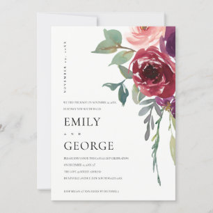 DE REMERCIEMENTS ROUGE MARSALA ROSE FLORAL NOUS AVONS LIÉ LA CARTE 