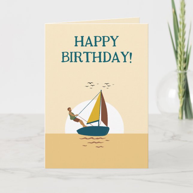 DE REMERCIEMENTS SAILING SOUHAITE CARTE D'ANNIVERSAIRE (Devant)