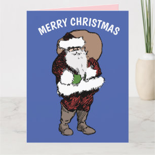 DE REMERCIEMENTS SANTA CLAUS VINTAGE CHRISTMAS GREETING CARTE