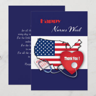 De Remerciements Semaine heureuse des infirmières. Carte patriotiqu