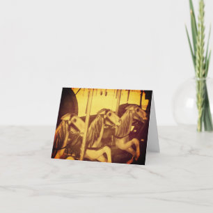 De Remerciements Sepia Vintage Look Carousel Horloge Carte Note