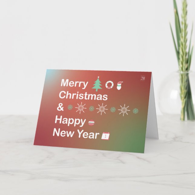 De Remerciements Simple Joyeux Noël et Bonne Année Carte (Devant)