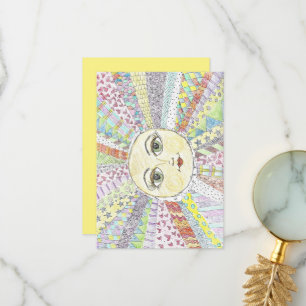 De Remerciements Soleil joyeux et coloré - carte à plat