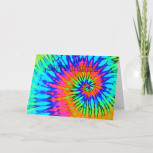 De Remerciements Spiral Rainbow Tie Dye Bonne carte d'anniversaire