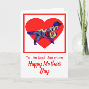 De Remerciements Springer Silhouette Chien Red Heart Mothers Carte