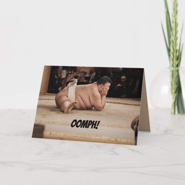 DE REMERCIEMENTS SUMO DEFEAT BATTU CARTE D'ANNIVERSAIRE (Devant)