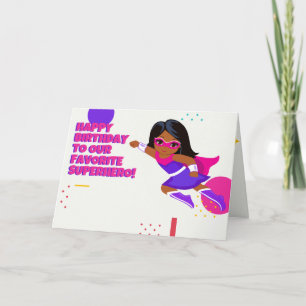 De Remerciements Superhero Joyeux Anniversaire, 5"x7", Carte pliée