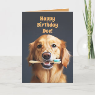 De Remerciements Sympa chien drôle pour Dentist Birthday Carte plié