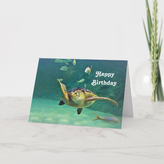 De Remerciements Tortue Sea Water Poisson Photo Carte Anniversaire (Devant)