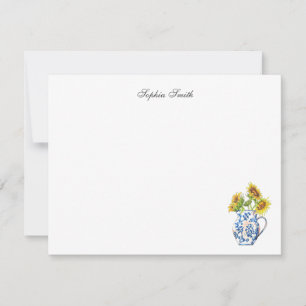 De Remerciements Tournsoleils dans un pichet bleu et blanc carte pl