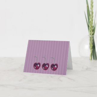 De Remerciements Trio Cerise - Carte Vierge pour Toute Occasion