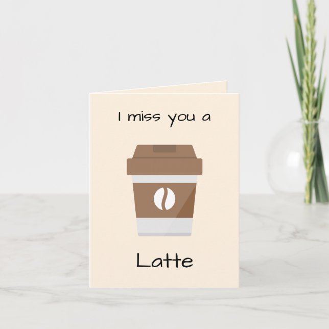 De Remerciements Tu me manques une carte en latte (Devant)