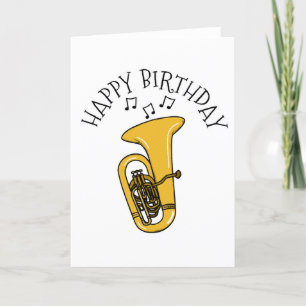 De Remerciements Tuba carte d'anniversaire Tubaist musicien en lait