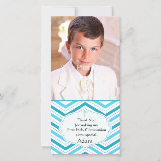 De Remerciements Turquoise Blue Chevron, Carte photo religieux