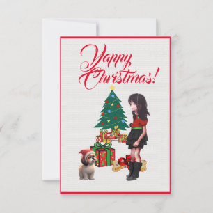 De Remerciements Tzu Chih Cute Avec Carte Fille Xmas