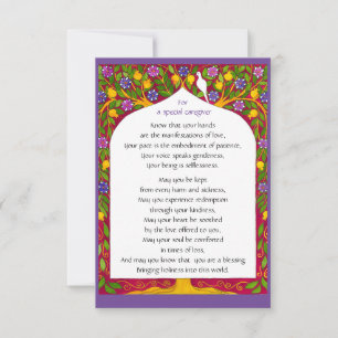 De Remerciements Une bénédiction pour les aidants naturels / carte 