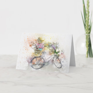 DE REMERCIEMENTS VÉLO FLORAL - BLANC TOUTE CARTE D'OCCASION