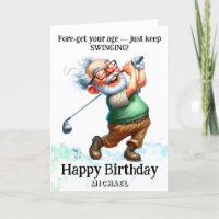 *~* Vieux AP94 Homme amusant Golf Swing Carte Anni
