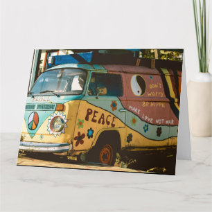 DE REMERCIEMENTS VINTAGE HIPPIE VAN FUNNY ACCUEILLANT CARTE D'ANNIV