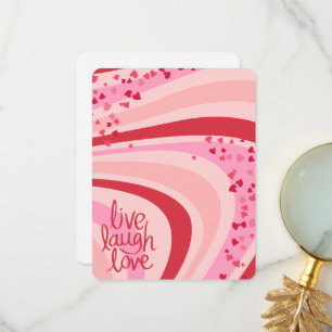 De Remerciements Vivre, Rire, Amour Rétro Vague Coeur, Carte pour n