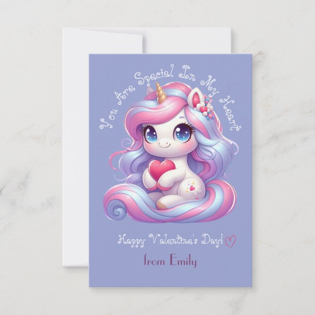 De Remerciements Vous Êtes Spécial | Carte Jour Cute Unicorn Valent (Devant)