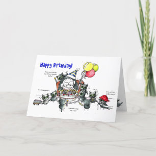 De Remerciements Whimsical black chats Carte d'anniversaire