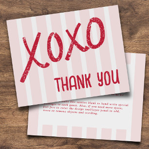 De Remerciements XOXO Dessin à la Main Galentine’s Day Fête Carte P