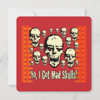 Yo J'Ai Mad Skulls Gfx BG-02 Carte Carré