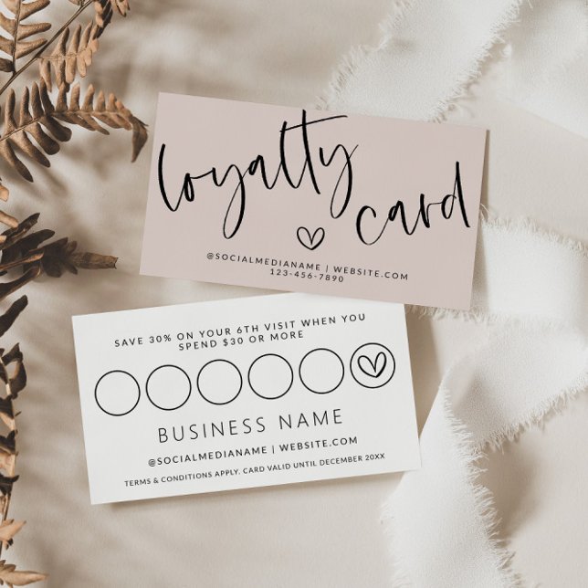 De Rendez-vous Carte Punch Boho Pink Loyalty Moderne (Modern Boho Pink Loyalty Card)