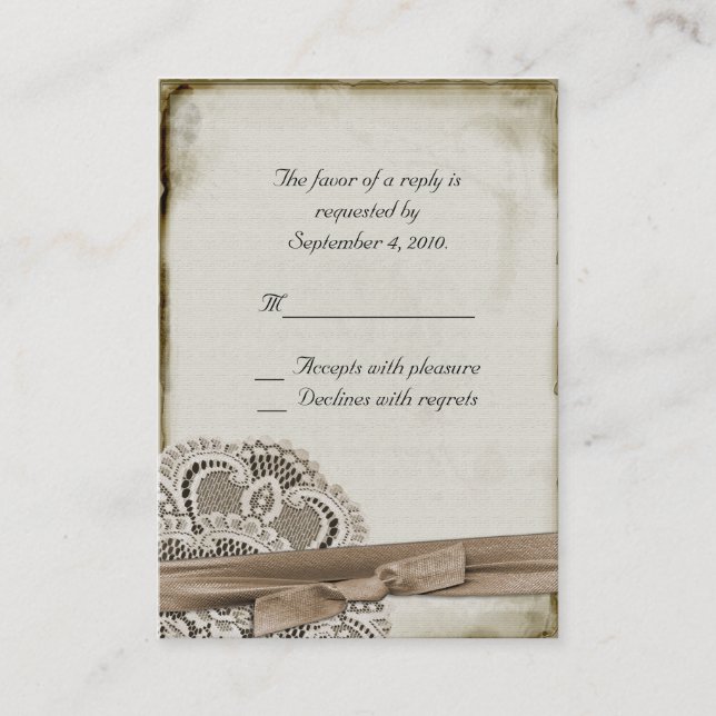 De Rendez-vous Carte RSVP vintage (Devant)