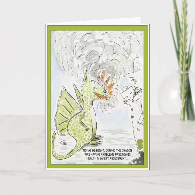 De sécurité de dragon carte de voeux drôle de (Devant)