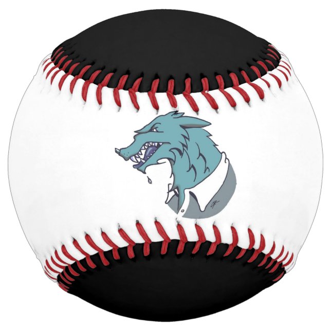 De Softball Blue Werewolf balle blanche et noire (Devant)