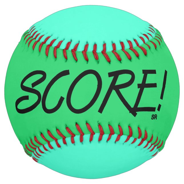De Softball Score balle turquoise et verte (Devant)