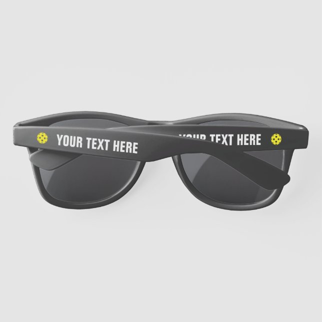 De Soleil Logo personnalisé noir jaune pickleball lunettes (Dos)