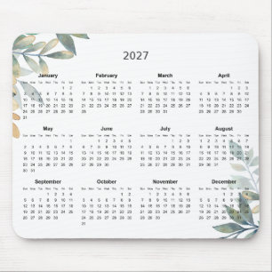 De Souris Calendrier Botanique Élégant Simple 2027 Tapis d