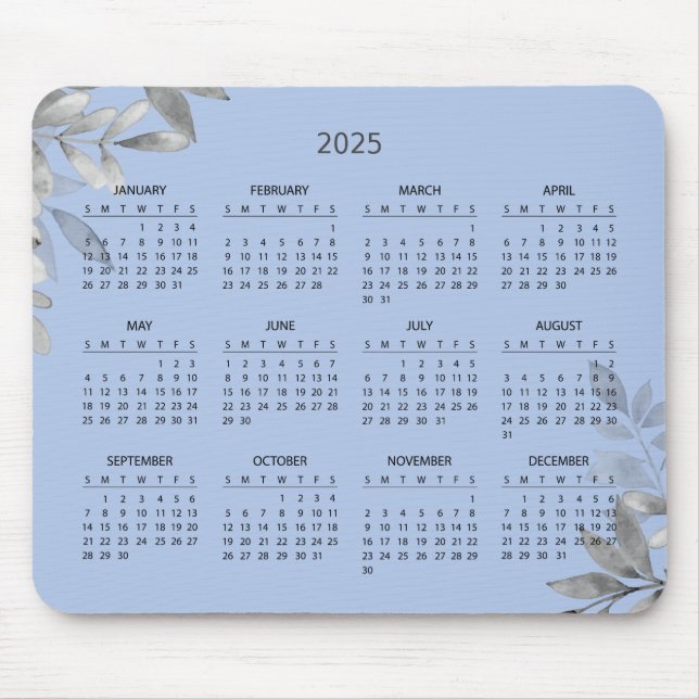 De Souris Calendrier Botanique Simple Élégant 2025 | Tapis d (Devant)