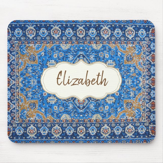 De Souris Tapis persan turc bleu oriental antique (Devant)