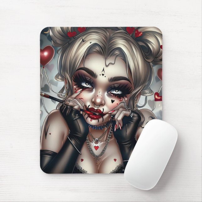 De Souris Tapis Sourie Woman with Clown Makeup 12 (Avec souris)