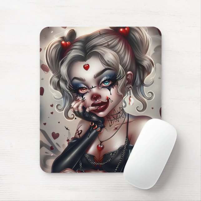 De Souris Tapis Sourie Woman with Clown Makeup 9 (Avec souris)